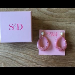 2 in 1 Pink Pearl Teardrop Statement Earrings